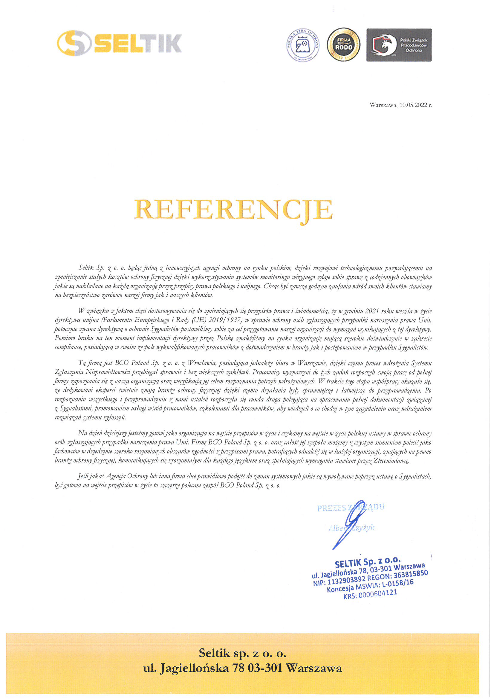 Referencje - Seltik